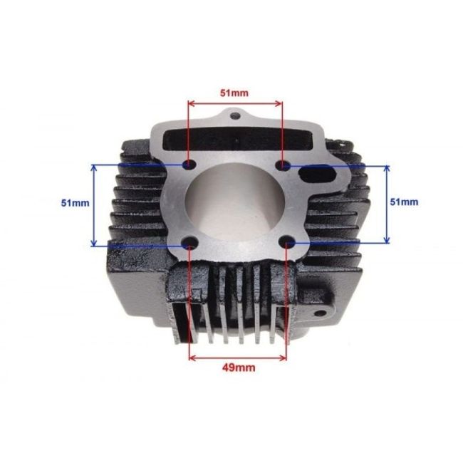 Set motor / kit cilindru Atv 125cc 4T, 52.4 mm, bolt 14 mm