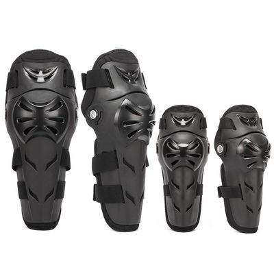 Set protectii moto, genunchere si cotiere, prindere Velcro, benzi elastice, ventilate, culoarea neagra