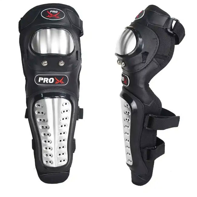 Set protectii moto, genunchere si cotiere, prindere Velcro, benzi elastice, protectie aluminiu, ventilate