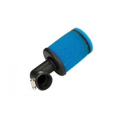 Filtru aer sport cu cot 90 grade, diametru 35 mm, albastru