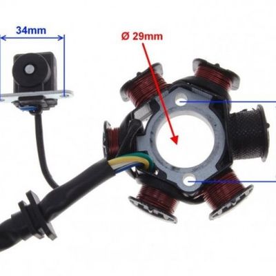 Magnetou / stator aprindere Atv 110cc - 125cc, 6 bobine, 5 fire, model C35-068