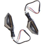 Set 2 semnalizari moto cu led 12V, semnalizare galbena si pozitie alba