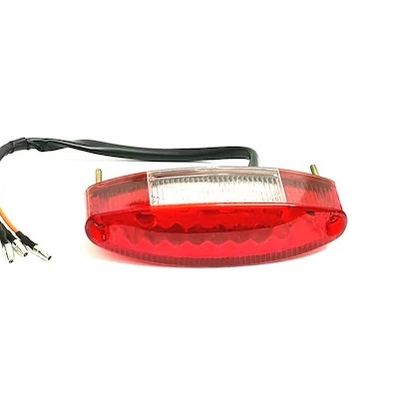 Stop Spate Motocicleta cu 11 Leduri pentru Stop si 4 Leduri pentru Numar, Geam Rosu