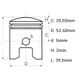 Kit piston ATV / Cross 4T 125cc, 52.4mm, bolt 14mm