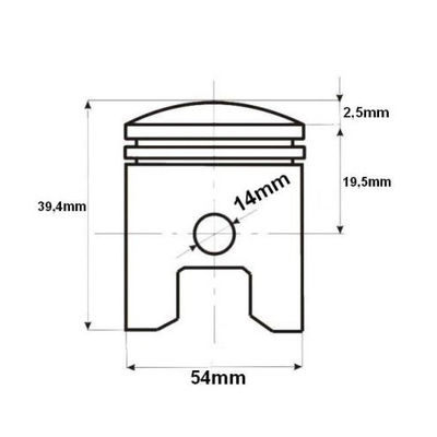 Kit piston ATV / Cross 4T 125cc, 54mm, bolt 14mm (ZS124 / 154FMI)