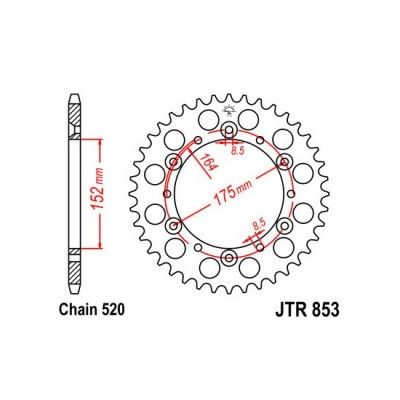 Pinion spate ATV Yamaha Raptor 660cc, 40 dinti, pas lant 520