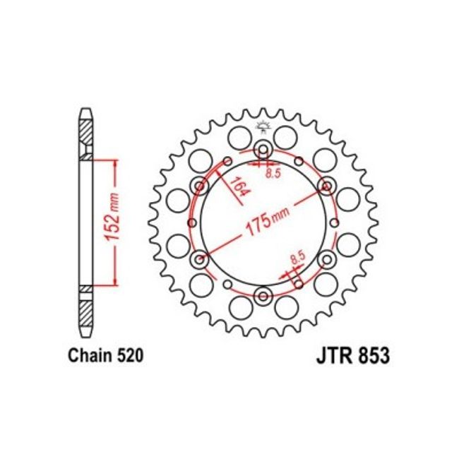 Pinion spate ATV Yamaha Raptor 660cc, 40 dinti, pas lant 520