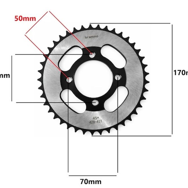 Pinion transmisie spate ATV, pas lant 428, 41 dinti