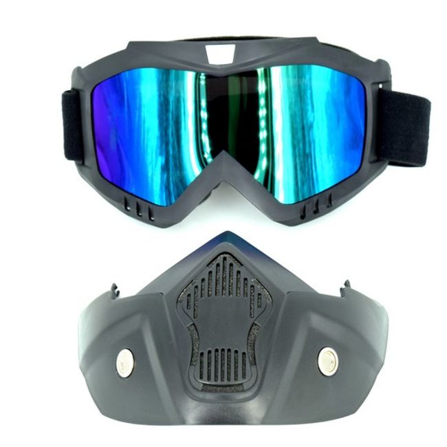 Masca Protectie Fata din Plastic Dur cu Ochelari pentru Moto, ATV