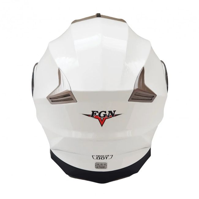 Casca moto flip up FGN cu ochelari de soare, alb lucios, marimea M (57-58)