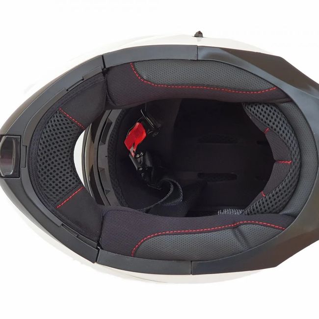 Casca moto flip up FGN cu ochelari de soare, alb lucios, marimea M (57-58)