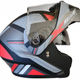 Casca moto flip up X-One cu ochelari de soare, negru / rosu