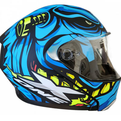 Casca moto flip up X-One cu ochelari de soare, albastru
