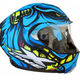 Casca moto flip up X-One cu ochelari de soare, albastru