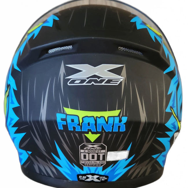 Casca moto flip up X-One cu ochelari de soare, albastru