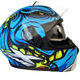 Casca moto flip up X-One cu ochelari de soare, albastru