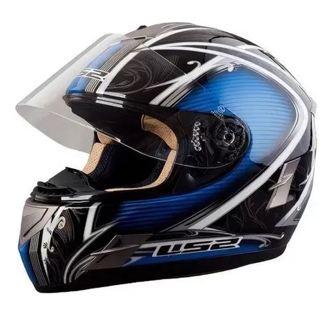 Casca moto full face/Integrala, LS2 FF366, culoare negru / albastru
