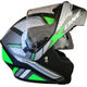 Casca moto flip up X-One cu ochelari de soare, negru / verde, marimea L (59-60)