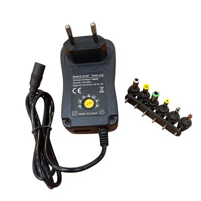 Incarcator universal cu tensiune variabila 45W, USB, Cu 6 conectori de tip 3V / 4.5V / 5V / 6V / 7.5V / 9V / 12V, negru