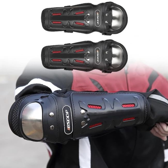 Set protectii moto, genunchere si cotiere, prindere Velcro, benzi elastice, protectie aluminiu, ventilate, Model Pro Moto
