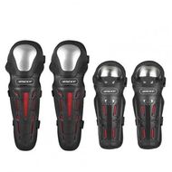 Set protectii moto, genunchere si cotiere, prindere Velcro, benzi elastice, protectie aluminiu, ventilate, Model Pro Moto
