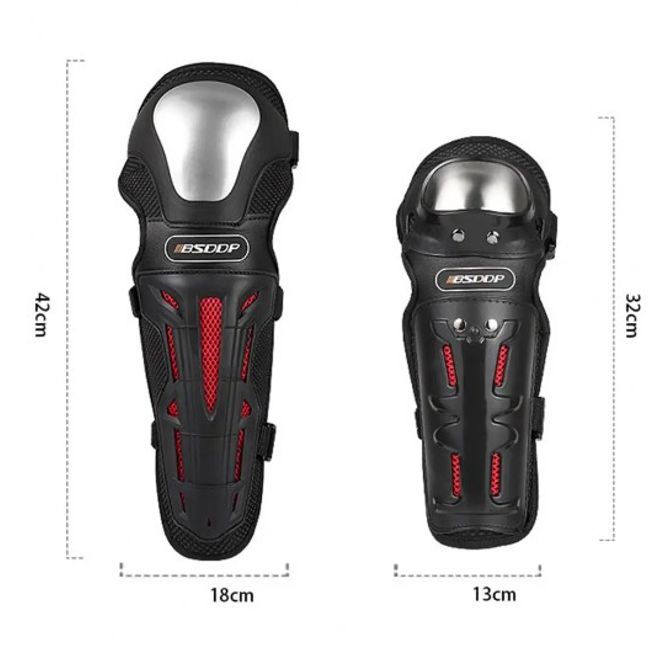 Set protectii moto, genunchere si cotiere, prindere Velcro, benzi elastice, protectie aluminiu, ventilate, Model Pro Moto