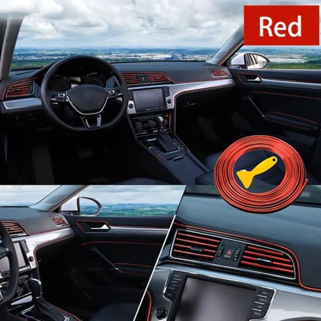 Banda Decorativa Auto Interior / Exterior, Rosu, 5 metri