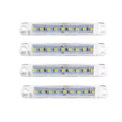 Set 4 lampi laterale gabarit LED, remorca / platforma / camper, tensiune 12V-24V, lumina alba
