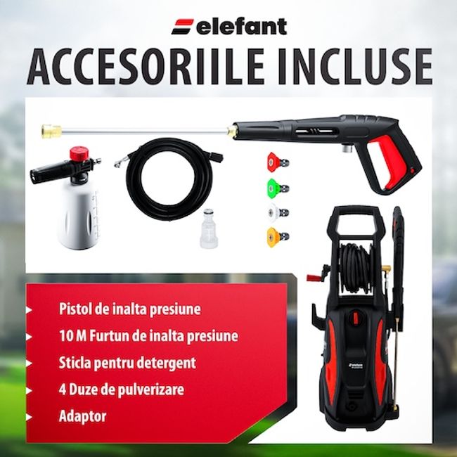 Aparat de spalat cu presiune Elefant E-110P-C, 2200W, 165 bar, 492 l/h