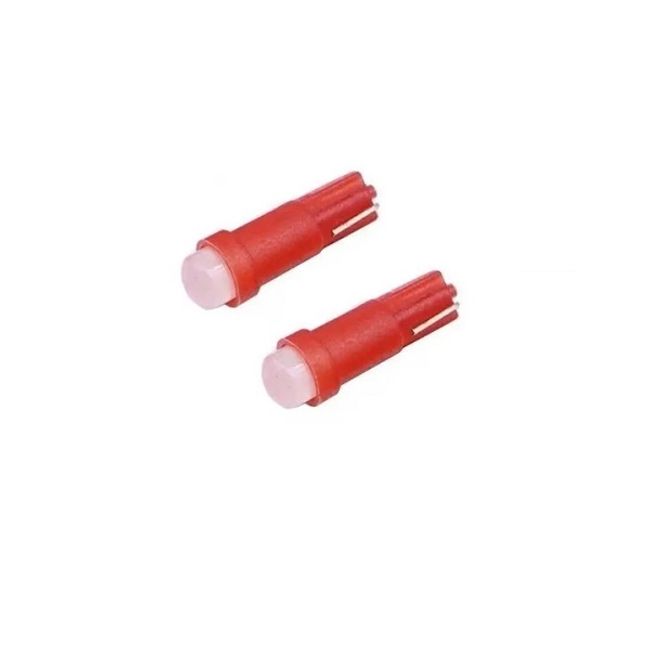 Set 2 becuri auto, t5, led, 12V, 2w, pentru bord, butoane, clima, rosu