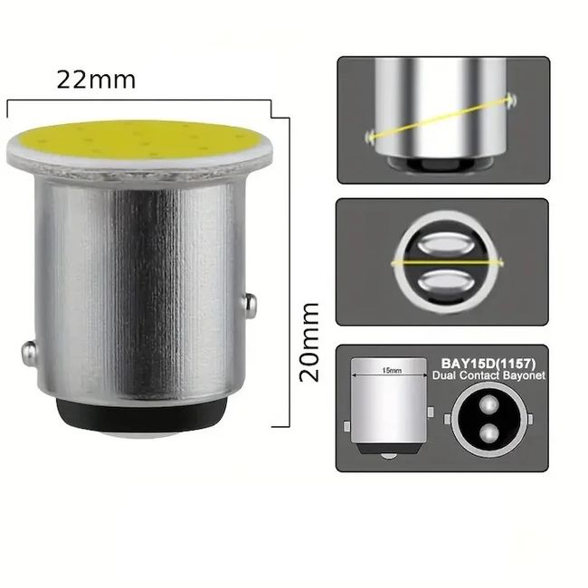 Set 2X Becuri Auto, Led P21W, BAY15D, 12V, Stop Frana Pozitie, Lumina Alba