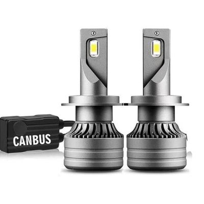 Set 2 Becuri Auto, Led H7 cu ventilator, 180w, 16000lm, IP68, 6000k, 12V, canbus