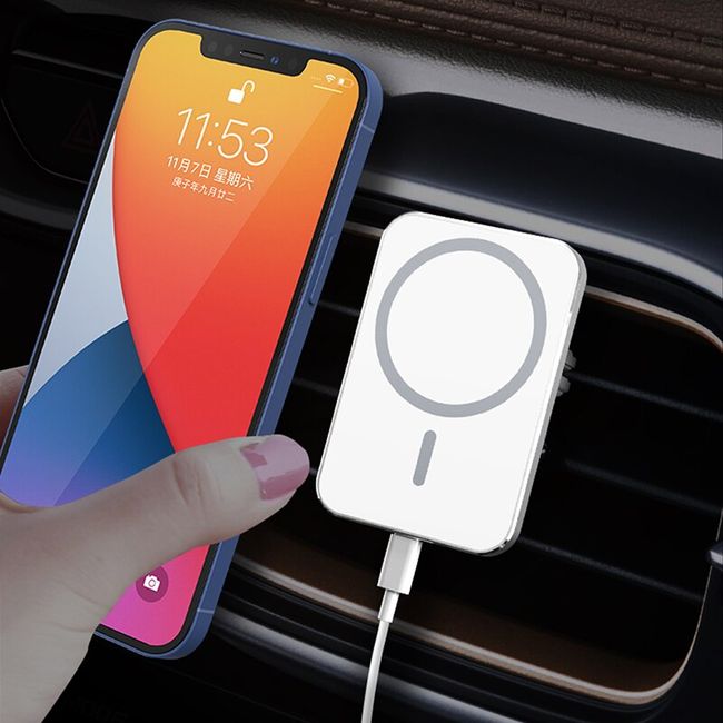 Suport Auto cu Incarcare Wireless Rapida 15W si Tehnologie MagSafe