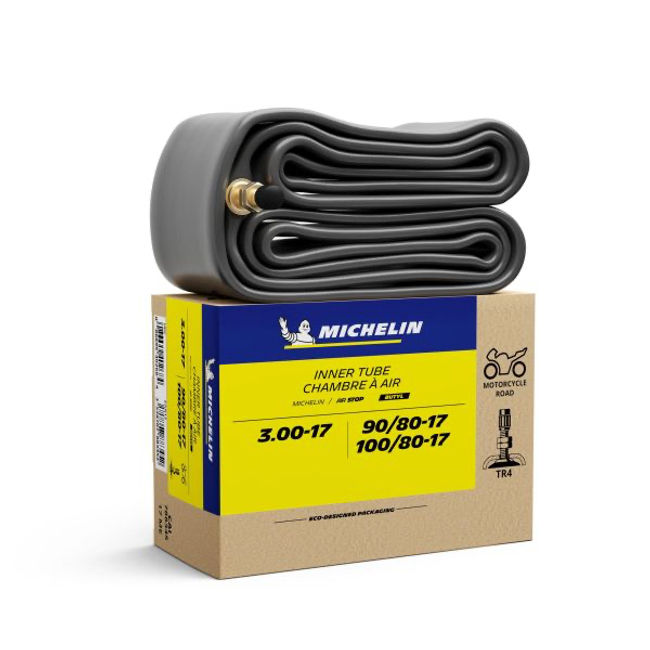Camera moto 100/80-17; 3.00-17; 90/80-17 Michelin, valva dreapta
