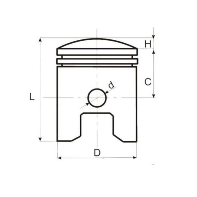 Kit piston scuter 2T 125cc Yamaha RX125 (56mm)