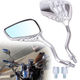 Set oglinzi moto si ATV, filet M8-M10, model retro Chopper mana schelet, culoare crom argintiu