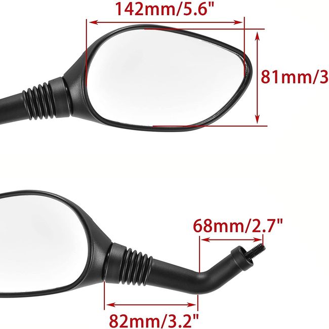 Set oglinzi moto si Atv, filet M8, negru/carbon