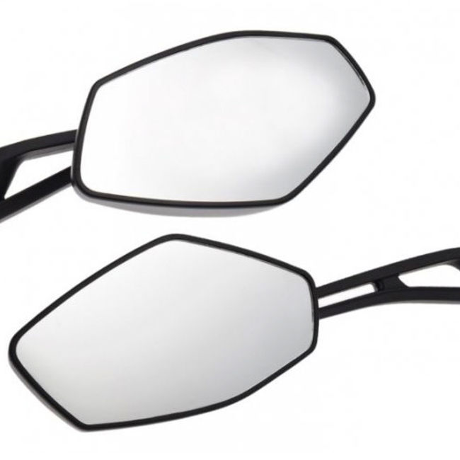 Set oglinzi moto si ATV, filet M8x1.25, model romb, culoare negru