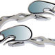 Set oglinzi moto si ATV, filet M8-M10, model flacara Chopper , culoare Crom argintiu