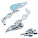 Set oglinzi moto si ATV, filet M8-M10, model flacara Chopper , culoare Crom argintiu