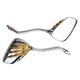 Set oglinzi moto si ATV, filet M8-M10, model retro Chopper mana schelet, culoare auriu