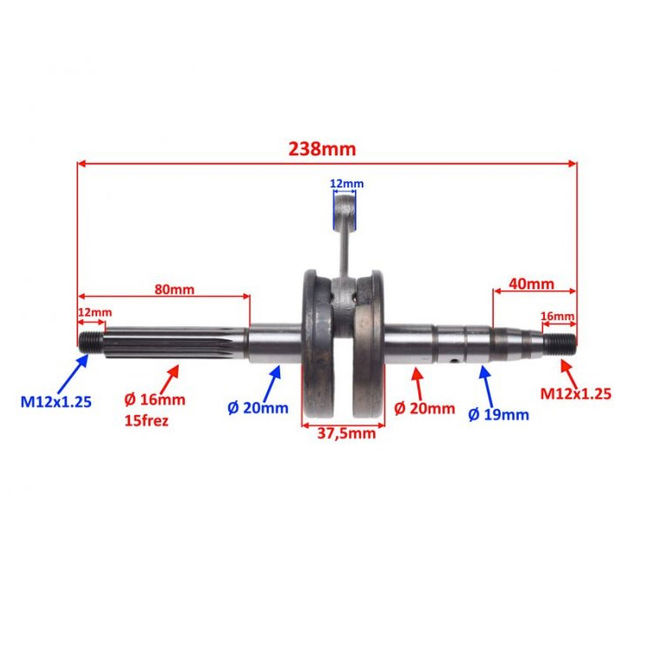 Ambielaj scuter Yamaha 80cc , bolt 12mm (WMM AY2209 REV RW-01-06-69)