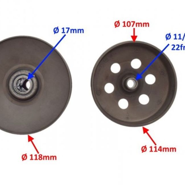 Ambreiaj scuter Piaggio, Gilera, Aprilia Scarabeo 50cc-80cc, 22 dinti