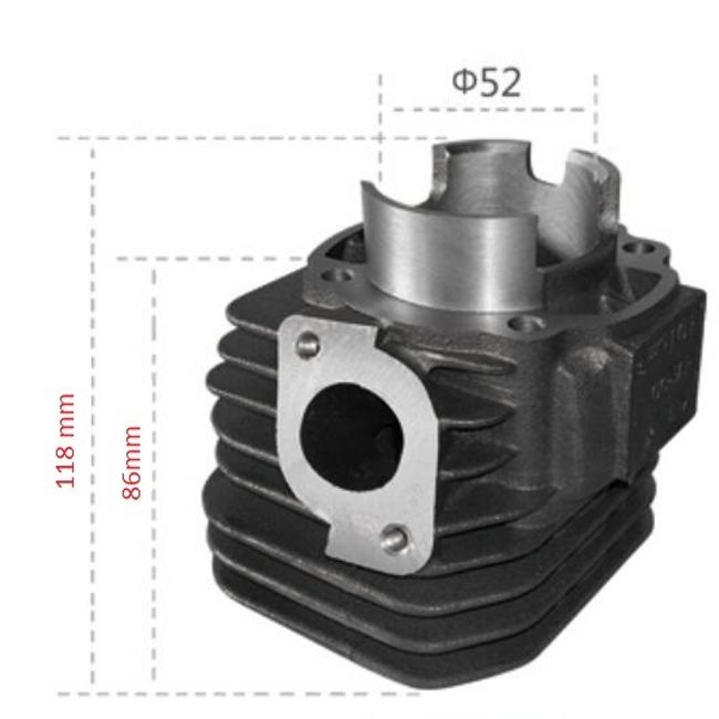 Set motor / kit cilindru scuter Yamaha, Aprilia 100cc 2T, 52 mm, bolt 14 mm