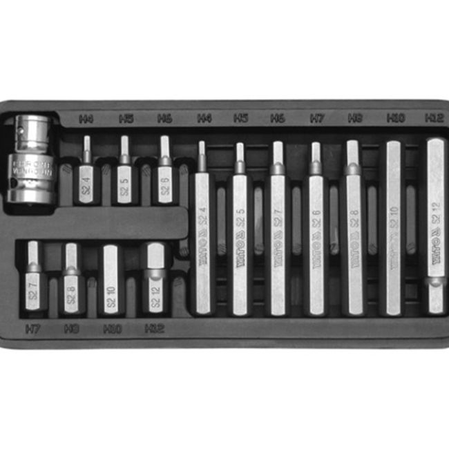 Set capete de insurubare, Yato YT-0413, profil HEX, 15 bucati