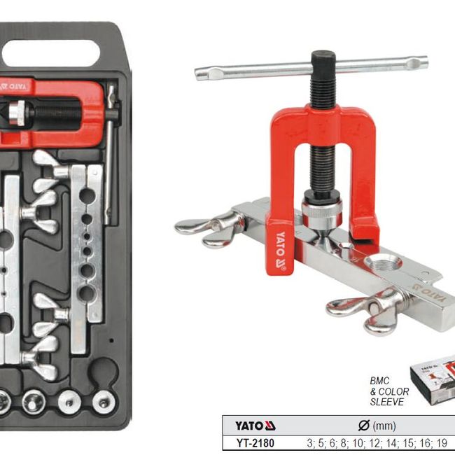 Set pentru mansonarea tevilor Yato YT-2180, 3-19 mm, 7 piese
