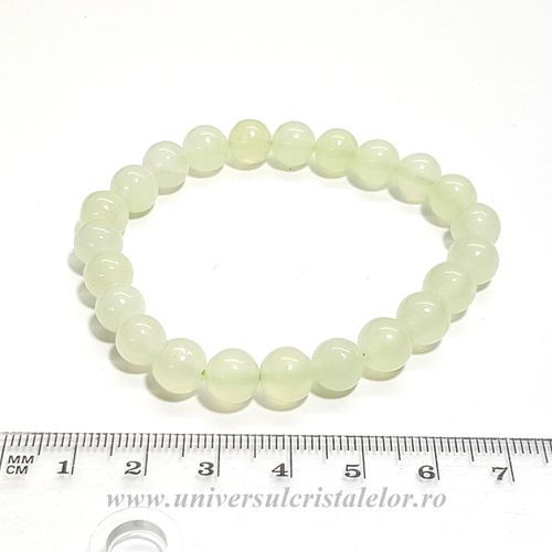 Bratara jadeit (new jade) rotund - 8 mm