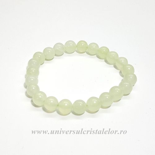 Bratara jadeit (new jade) rotund - 8 mm