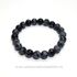 Bratara obsidian fulg de nea rotund - 8 mm