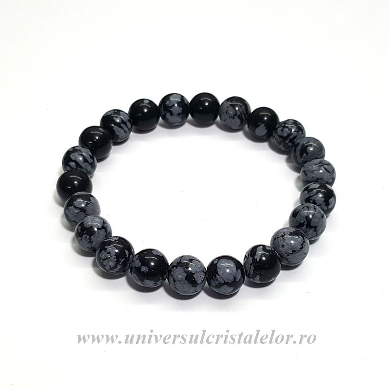 Bratara obsidian fulg de nea